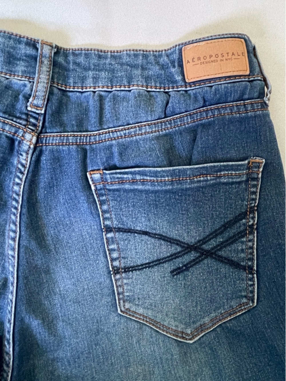 High Waisted Y2K Jegging Jeans Aeropostale Blue Medium Wash Stretch Skinny Denim - Picture 6 of 6
